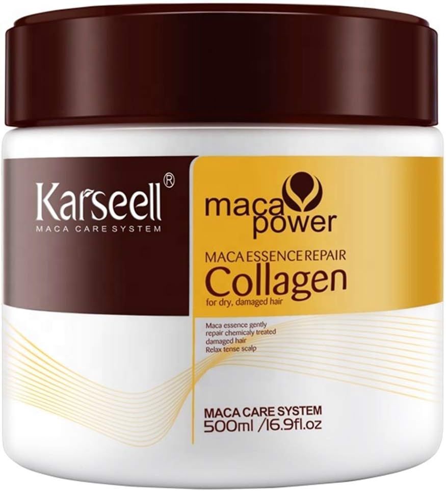 Karseell Hair Mask Collagen Treatment Natural Argan Oil Coconut conditioner for Dry Damaged Hair 16.9 oz 500ml, 500 ml (Pack of 1) Size:500 ml (Pack of 1)