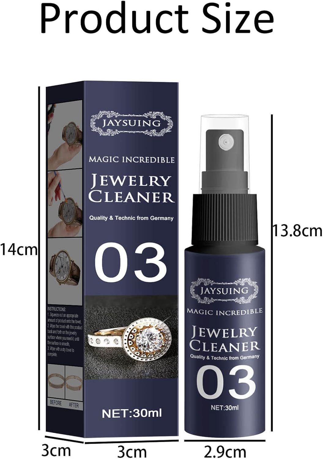 رذاذ منظف المجوهرات Diamond-Shine، منظف المجوهرات Instant Shine