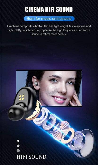 سماعات أذن F9 لاسلكية مع التحكم باللمس
