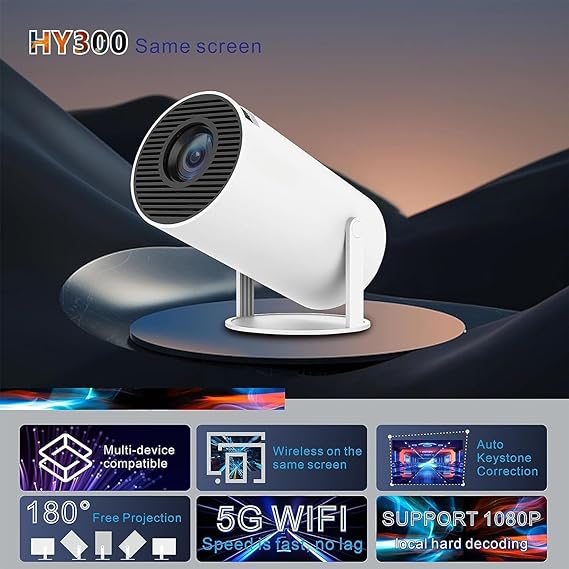 4K HD Mini Projector | IOS Android WIFI & USB Connectivity